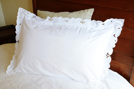 Scalloped Imperial Embroidered Queen Size Pillowcases.